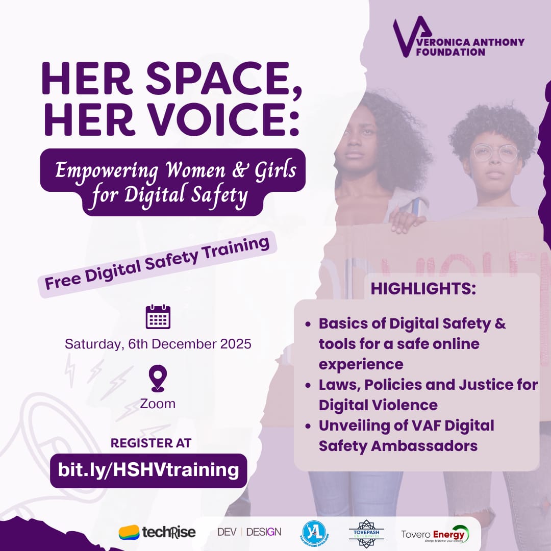 Her Space Her Voice digital safety campaign flyer
