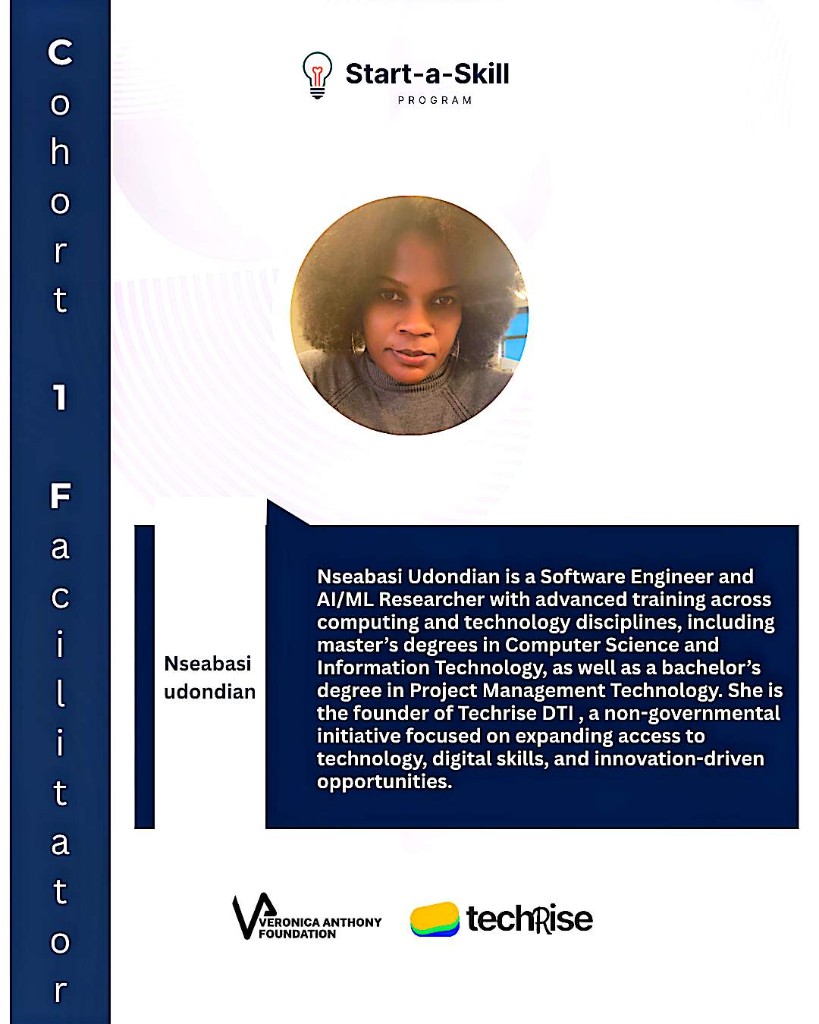 Start-a-Skill Cohort 1 — facilitator Nseabasi Udondian