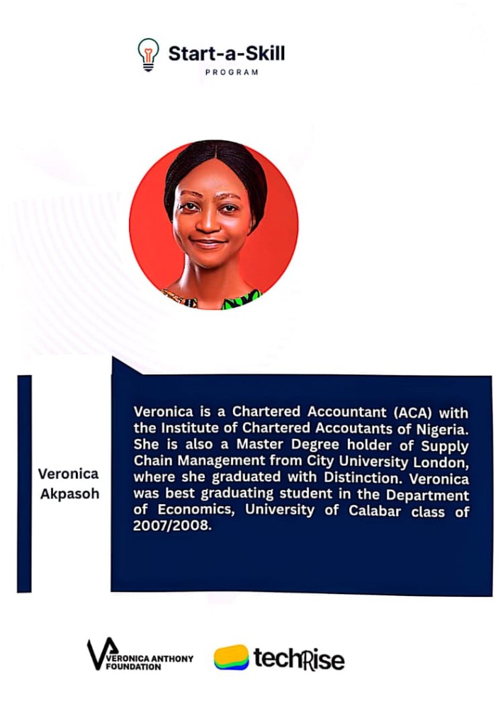 Start-a-Skill Cohort 1 — facilitator Veronica Akpasoh